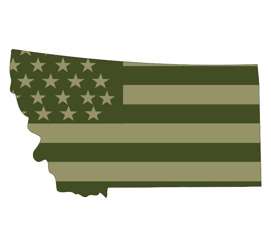 Montana Olive Drab Flag Decal
