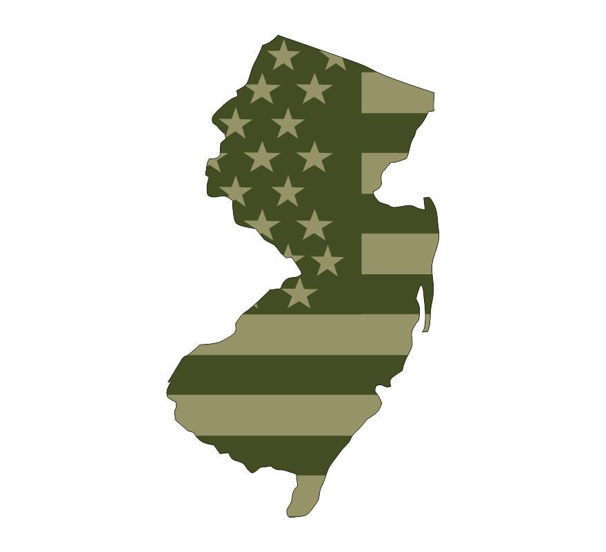 New Jersey Olive Drab Flag Decal