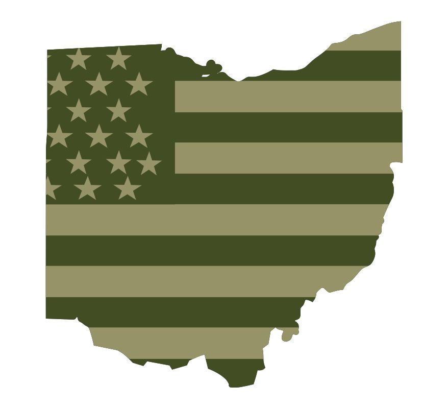 Ohio Olive Drab Flag Decal