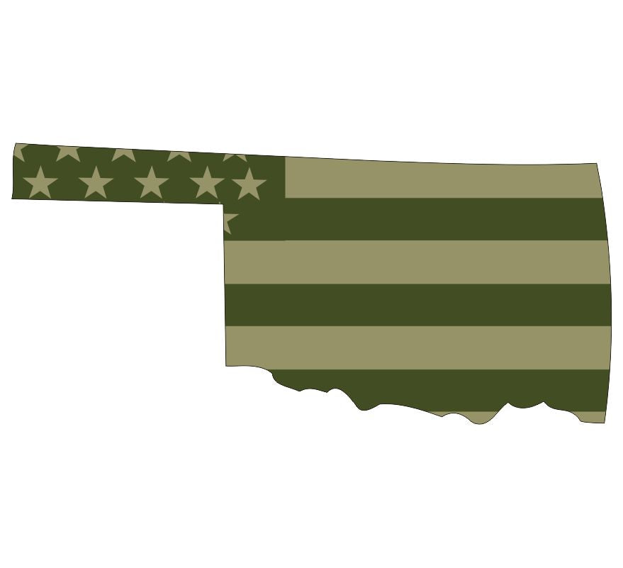 Oklahoma Olive Drab Flag Decal