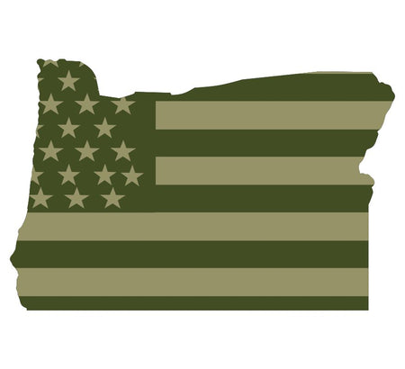 Oregon Olive Drab Flag Decal