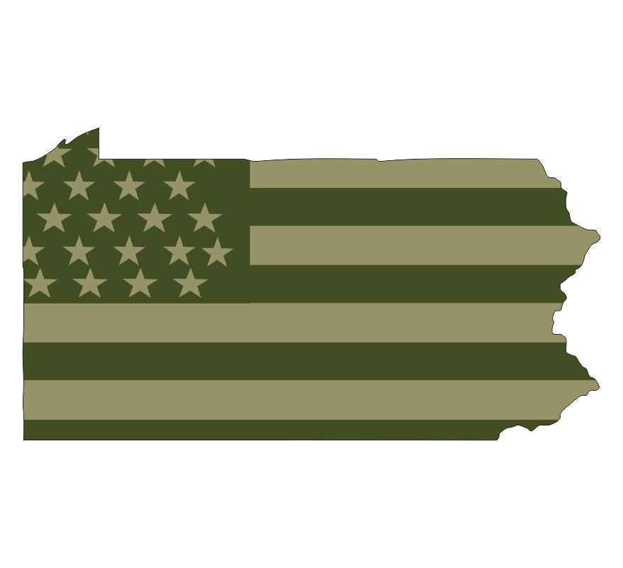 Pennsylvania Olive Drab Flag Decal