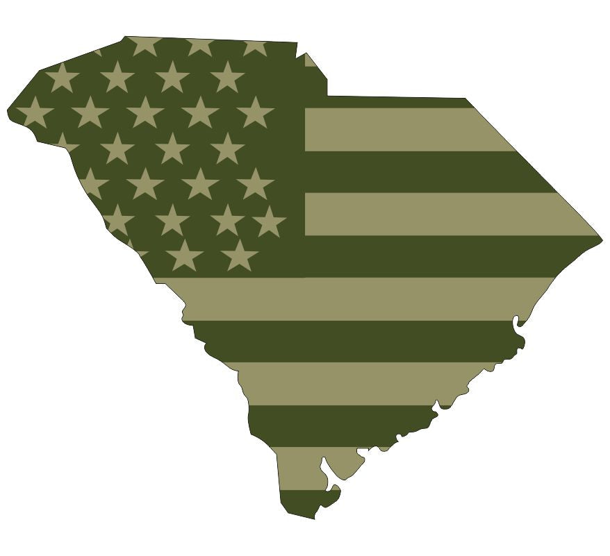 South Carolina Olive Drab Flag Decal