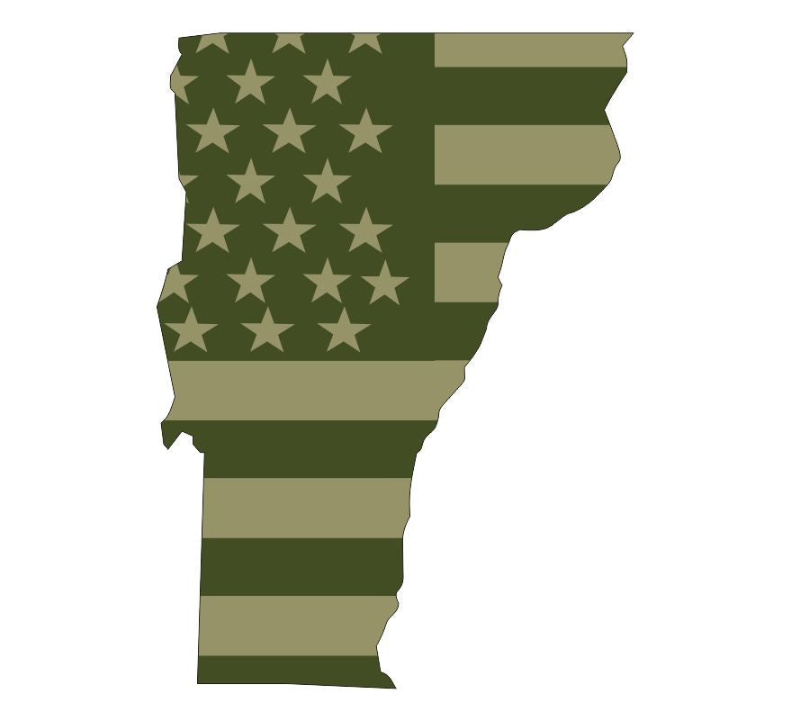 Vermont Olive Drab Flag Decal