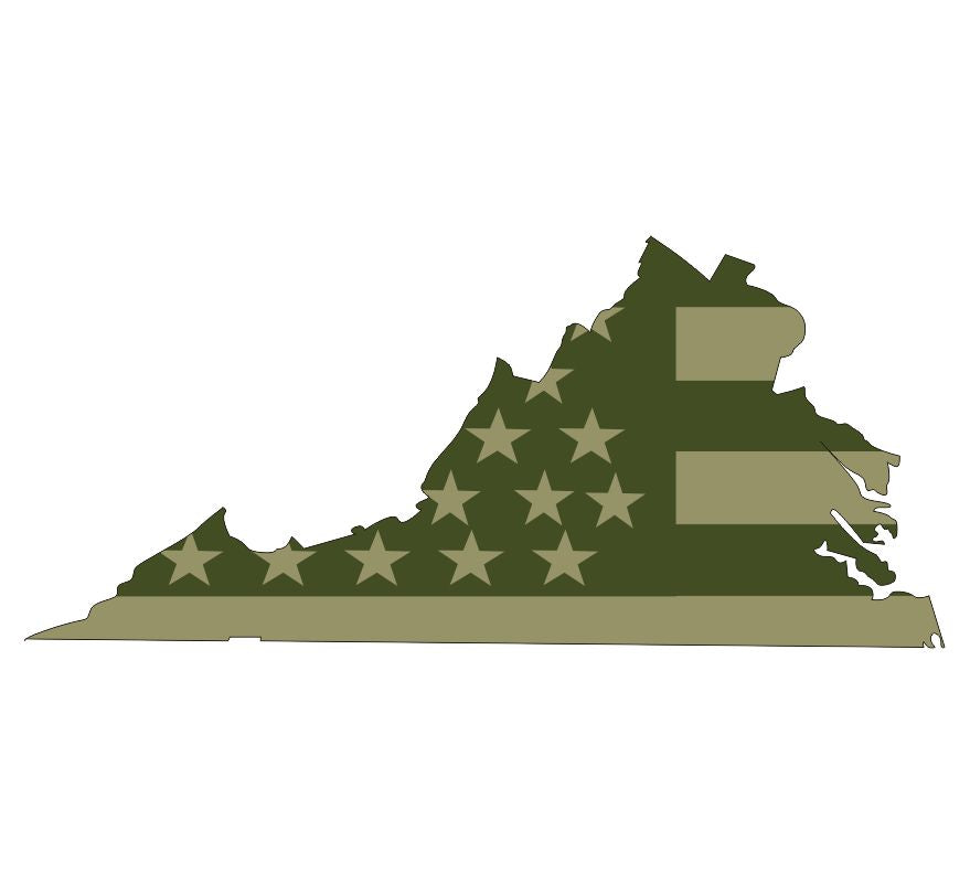 Virginia Olive Drab Flag Decal