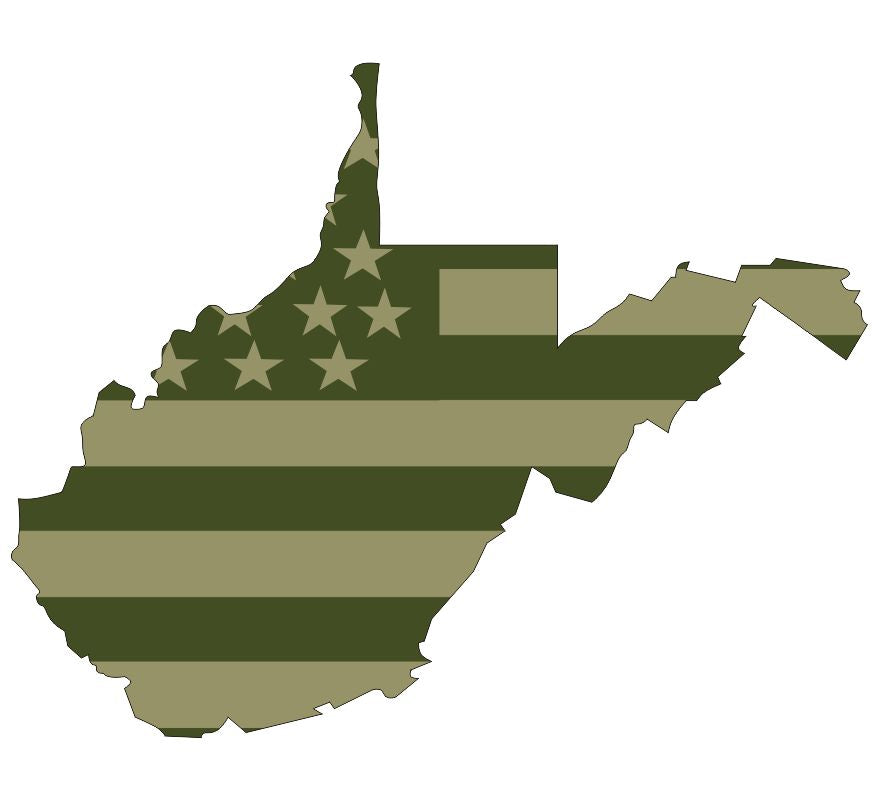 West Virginia Olive Drab Flag Decal