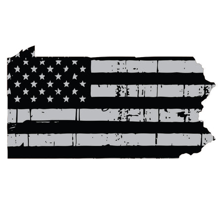 Pennsylvania Black / Sliver Flag Decal