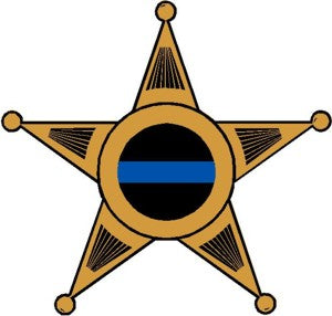 Police Star Line 5 Point Star Blue Line – Powercall Sirens LLC