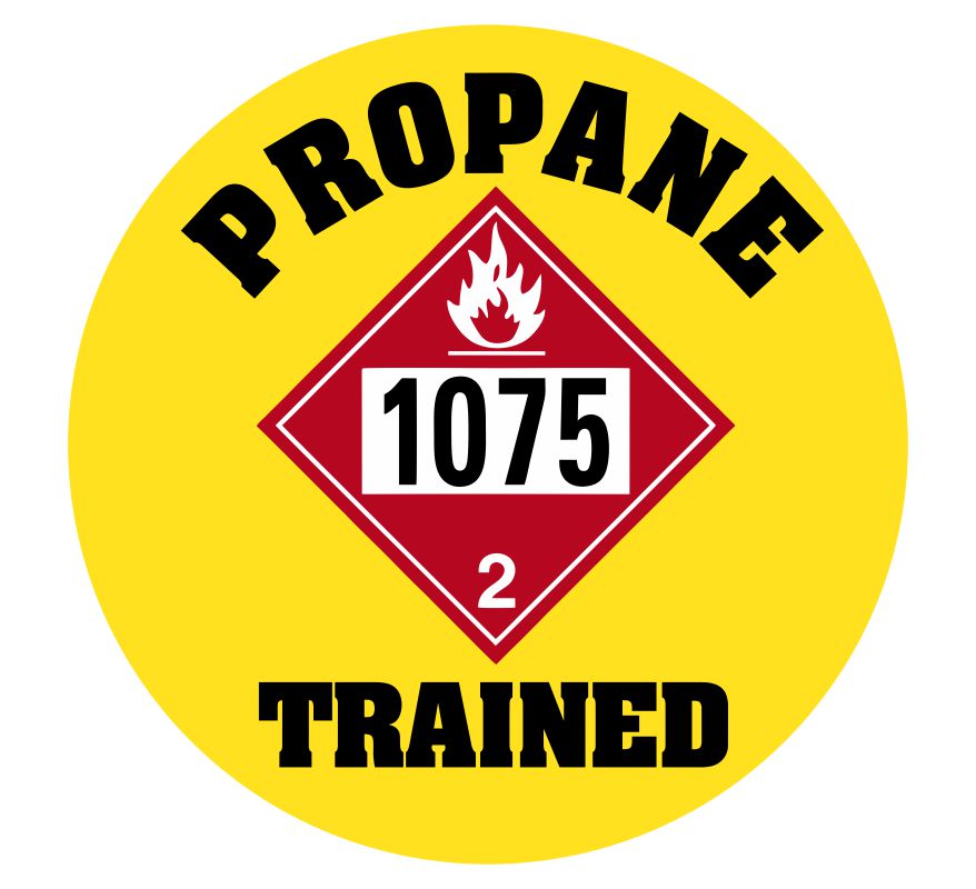 Propane Trained Hardhat Decal