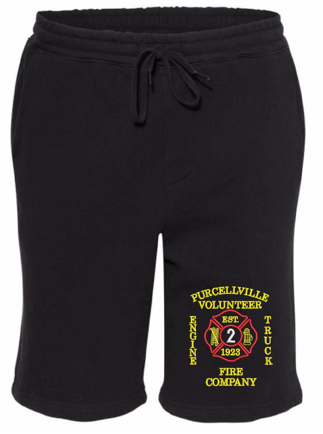 Purcellville Vol. Fire Embroidered Fleece Shorts - Powercall Sirens LLC