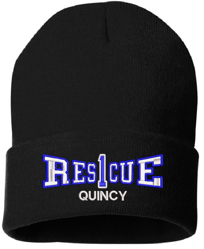 Quincy Rescue 1 Embroidered Winter Hat - Powercall Sirens LLC