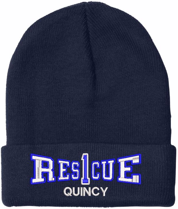 Quincy Rescue 1 Embroidered Winter Hat - Powercall Sirens LLC