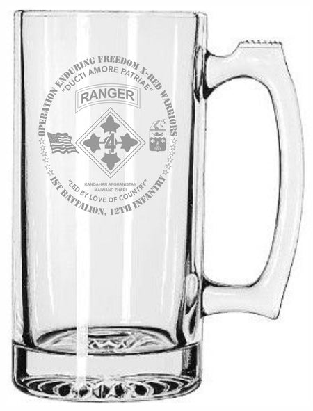 Enduring Freedom Ranger Engraved Beer Mug - Powercall Sirens LLC