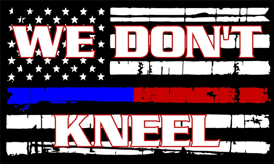 We Don't Kneel Flag Decal - Powercall Sirens LLC