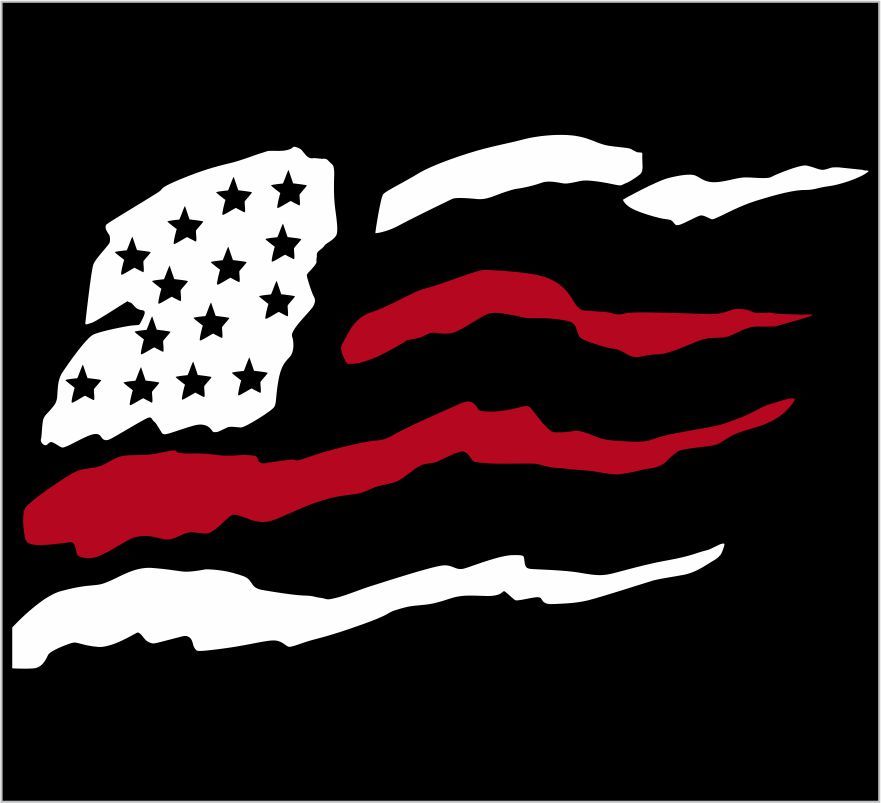 USA Flag with Red Stripe Decal - Powercall Sirens LLC