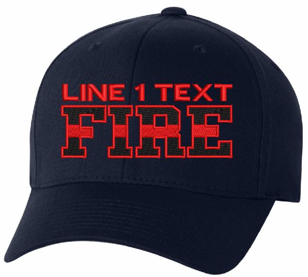 Red Line FIRE Style Embroidered Flex Fit Hat - Powercall Sirens LLC