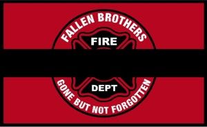 Red Memorial Decal With Badge - Powercall Sirens LLC