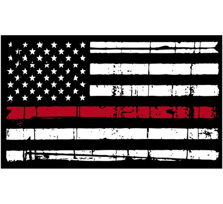 Thin Red Line Distressed Flag Decal - Powercall Sirens LLC