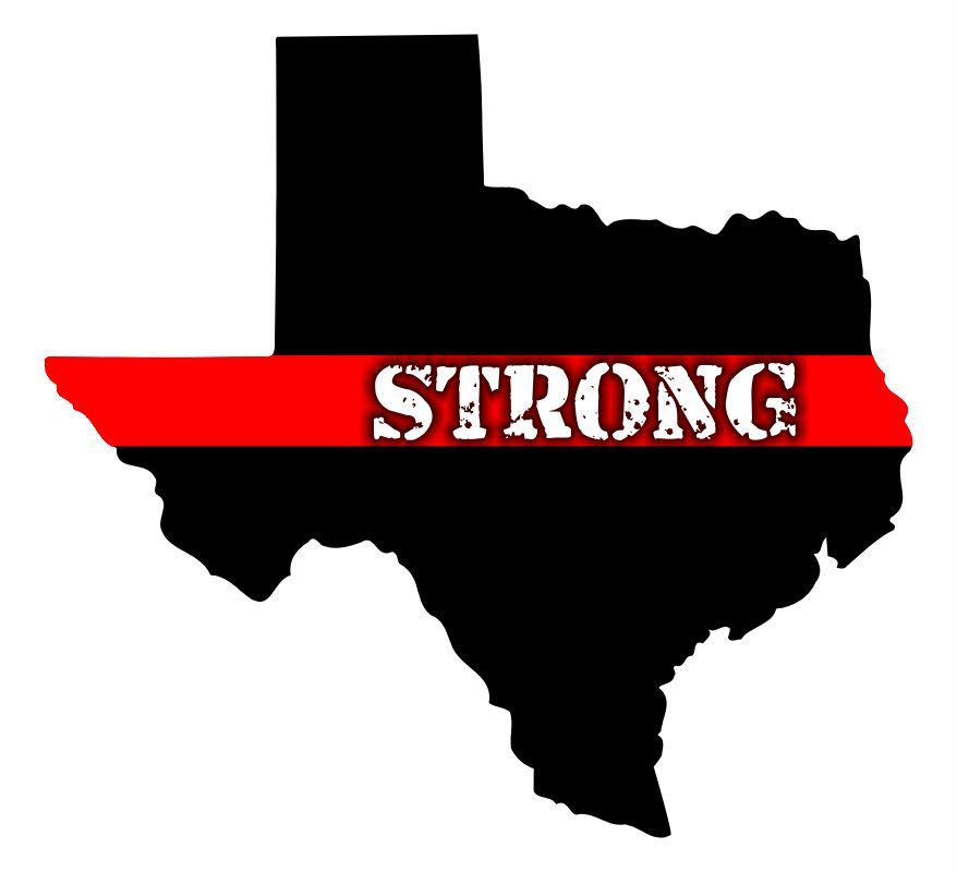Texas Strong Thin Red Line Decal - Powercall Sirens LLC