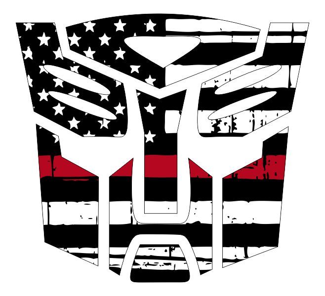 Transformer Autobot Tattered Red Line Decal - Powercall Sirens LLC