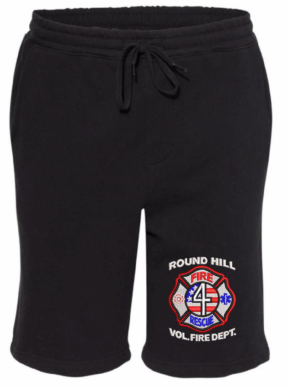 Round Hill VFD Custom Embroidered Fleece Shorts - Powercall Sirens LLC