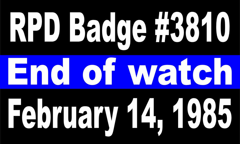 RPD Badge 3810 End of Watch Customer Decal