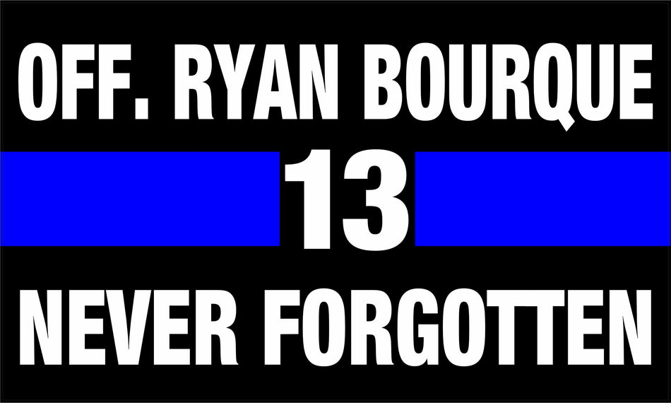 Officer Ryan Bourque Customer Blue Line Decal