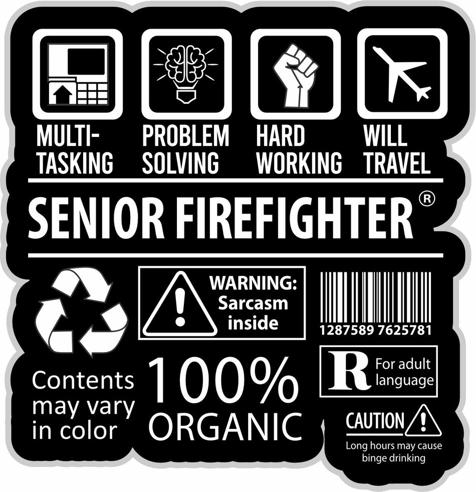 Senior Firefighter Problem Solving Customer Decal