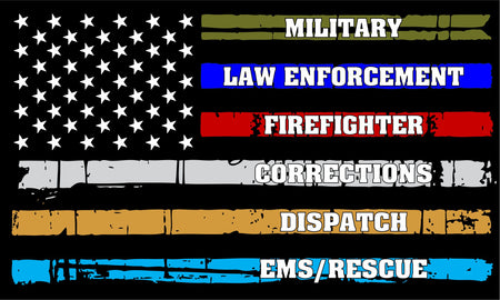 Police Fire Military, Corrections Distressed Flag Decal - Powercall Sirens LLC