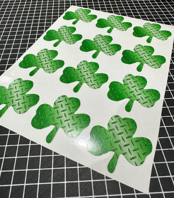 Window Sticker & Hard Hat Sticker -Dozen Shamrocks – Powercall Sirens LLC