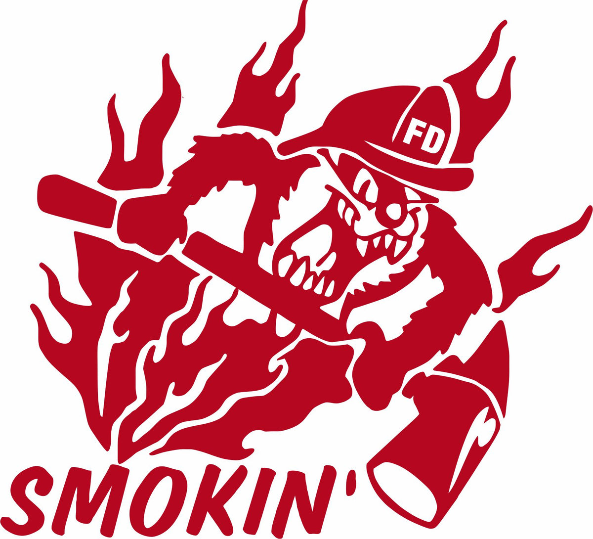 Smokin Taz Firefighter Decal - Powercall Sirens LLC