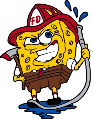 Firefighter Sponge Man Customer Decal