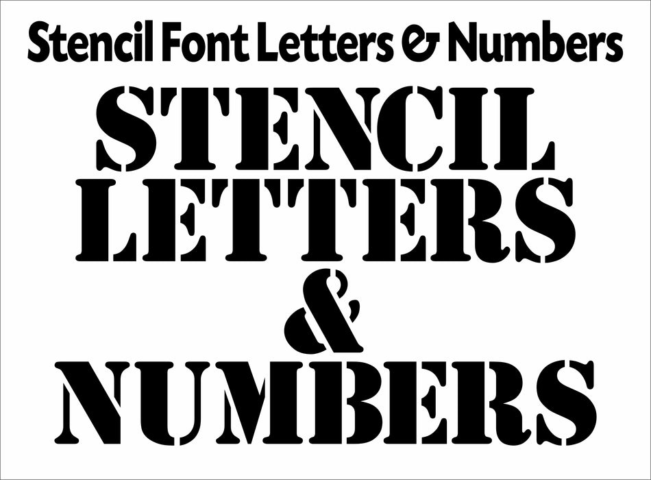 Stencil Single Color Font Letters and Numbers