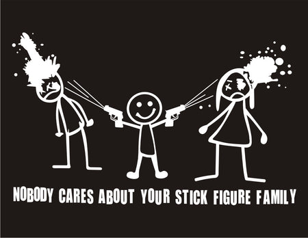 Nobody Cares Stick Figure Decal