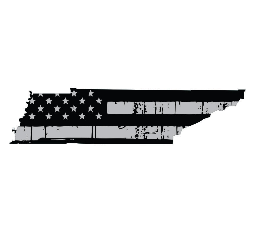 Tennessee Black / Sliver Flag Decal