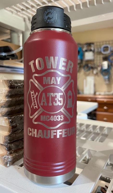 Tower Chauffeur May Engraved 32oz. Water Bottle - Powercall Sirens LLC