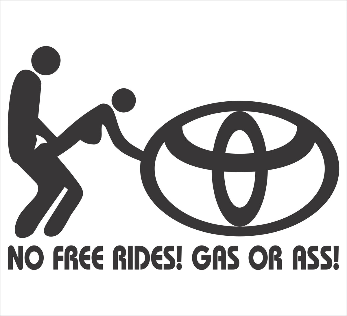 Toyota No Free Rides Decal - Powercall Sirens LLC