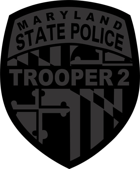 Maryland Trooper 2 Blacklite Reflective Decal - Powercall Sirens LLC