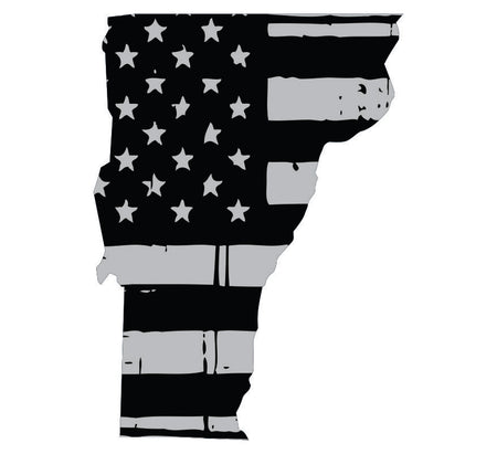Vermont Black / Sliver Flag Decal
