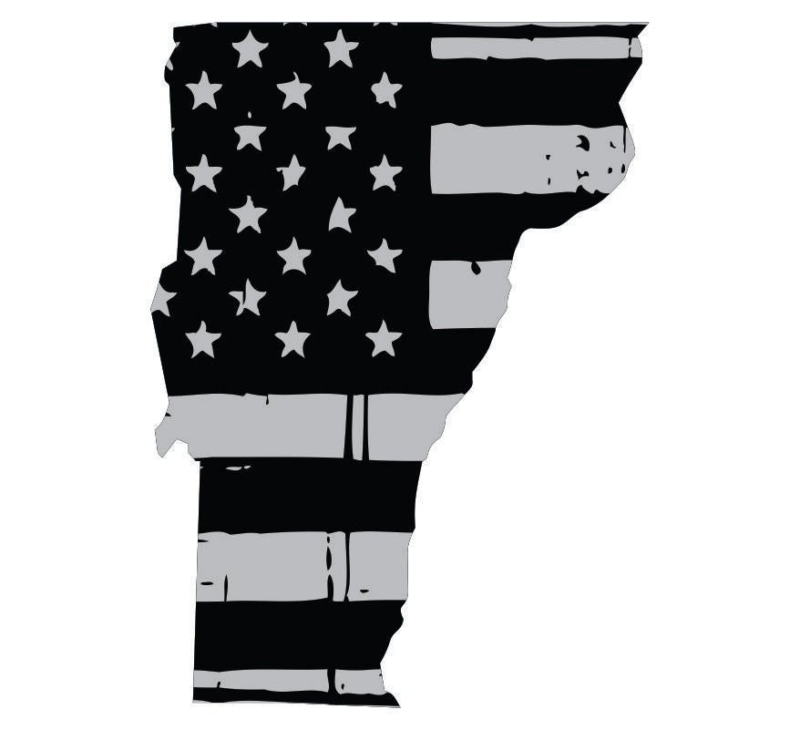 Vermont Black / Sliver Flag Decal