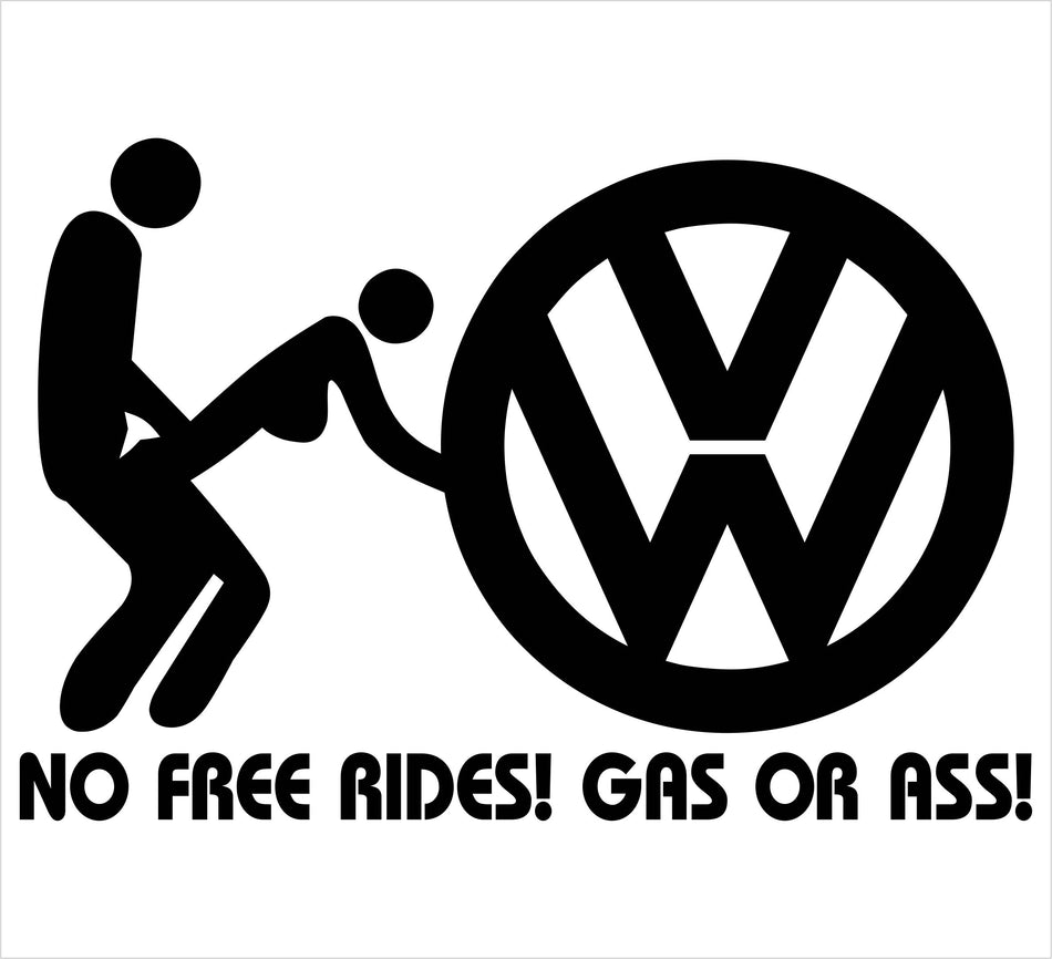 Volkswagen No Free Rides Decal - Powercall Sirens LLC