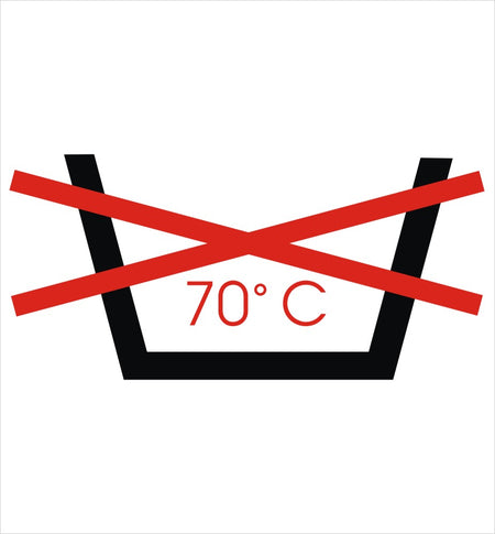 Do Not Wash About 70 Degrees Warning Label Decal
