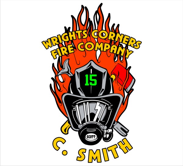 Wrights Corners Fire Helmet Custom Decal