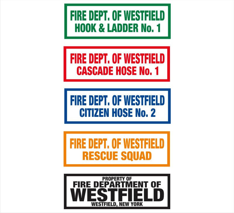 Westfield FD Equipment Labels