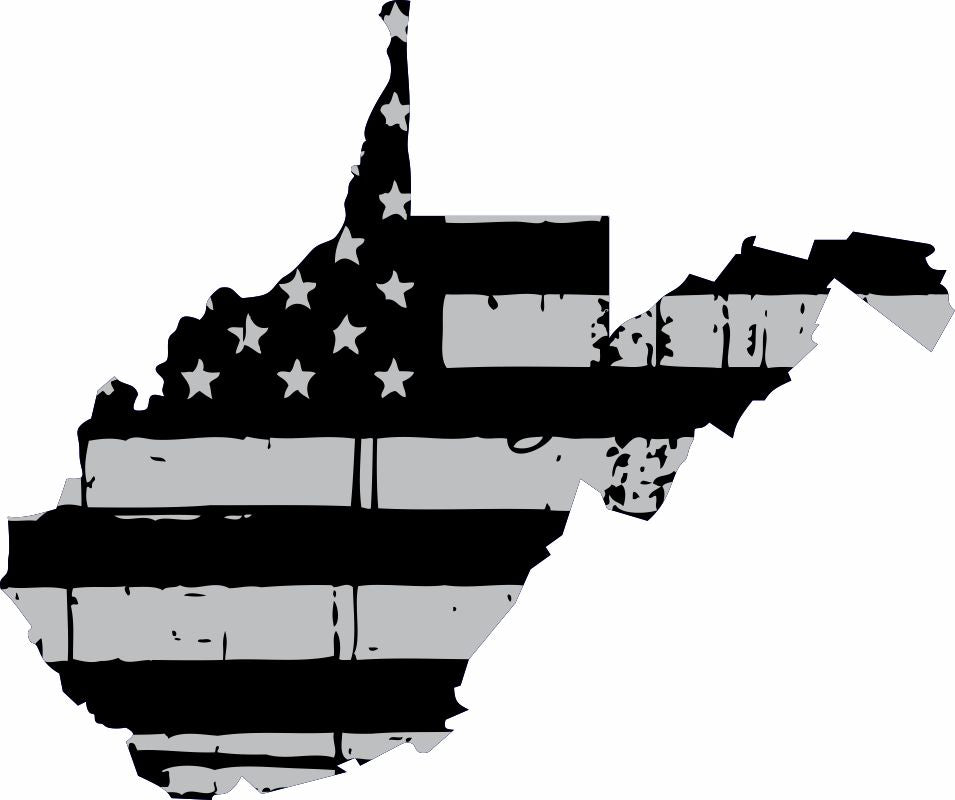 West Virginia Black / Sliver Flag Decal