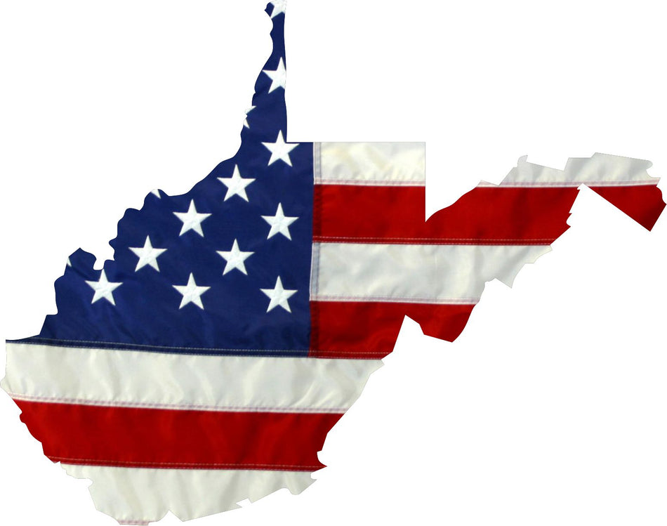 State of West Virginia Realistic Flag Decal - Powercall Sirens LLC