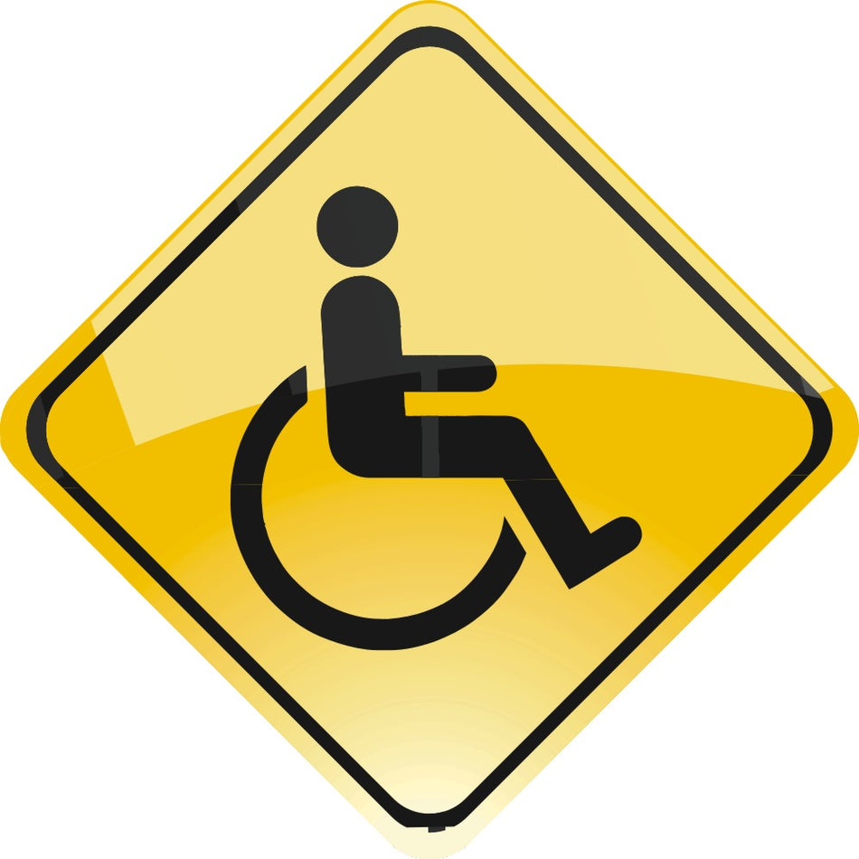 Wheelchair Traffic Road Sign Decal