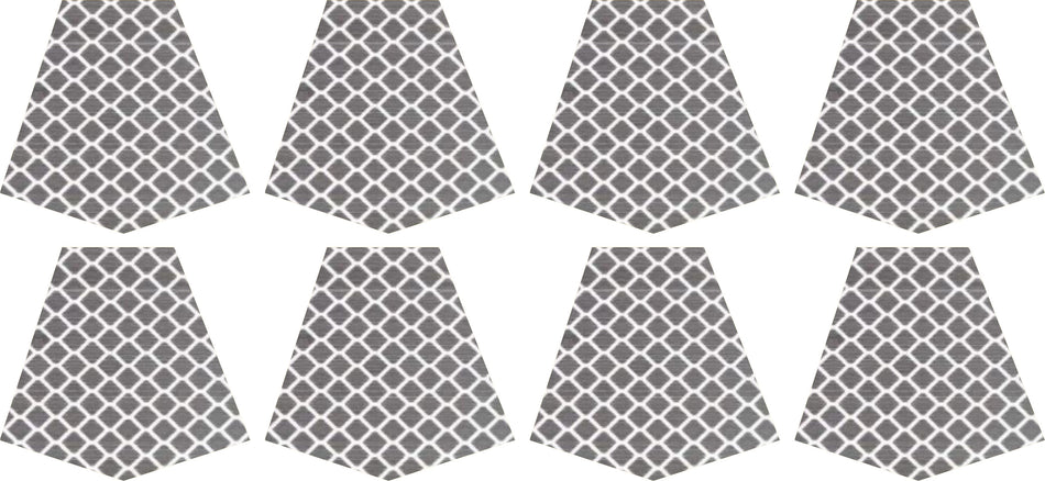 Set of 8 - 3M White Bullard Style Retro Prismatic Trapezoids
