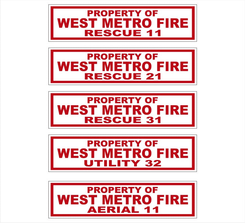 West Metro Equipement Labels