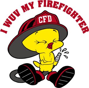 Tweety Wuv My Firefighter CFD Customer Decal